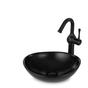 כיור מונח אובלי 36X30 ס"מ שחור מט