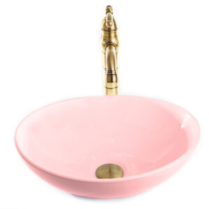 כיור מונח אובלי 40X33 ס"מ ורוד